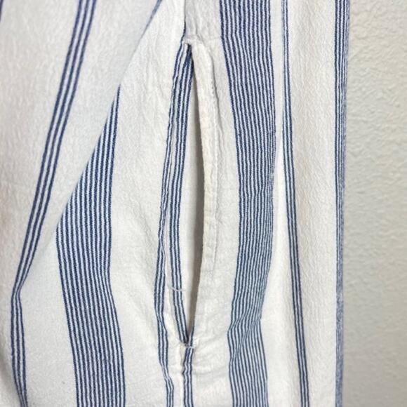 Abercrombie & Fitch X-Small Tie Shoulder Blue Stripe Boho Chic Embroidered Dress - Picture 9 of 11